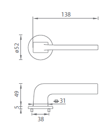 Dveřní kování MP Supra - R 3097 5S (WS - Bílá matná)