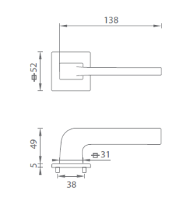 Dveřní kování MP Supra - HR 3097 5S (T)