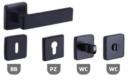 Dveřní kování ROSTEX CASTELO/H (ČERNÁ)