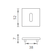 Dveřní rozeta MP 7S HR BB (OC, OCS, BS, OLV, OLS, CUM)
