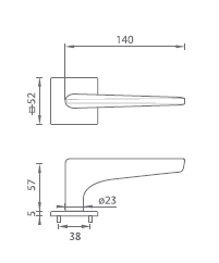 Dveřní kování MP TI - OPTIMAL - HR 4164Q 5S (NP - Nikl perla)