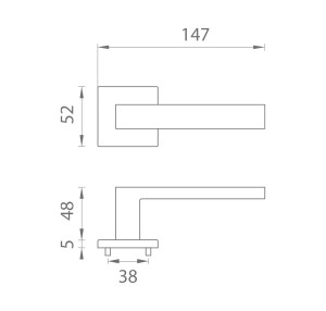 Dveřní kování MP - AS - TILIA - HR 5S (Grafit lesklý - US PVD)