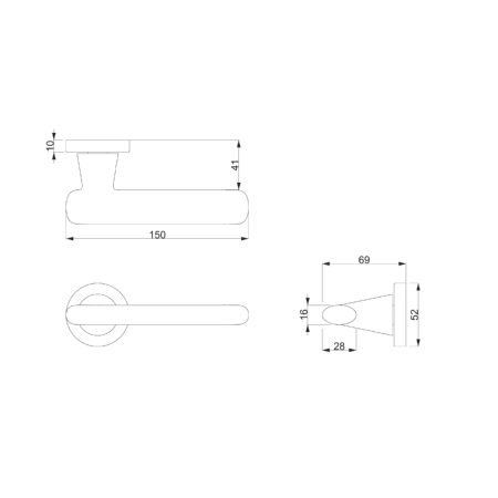 Dveřní kování MP CE - CASTA - R (BS - Černá matná)