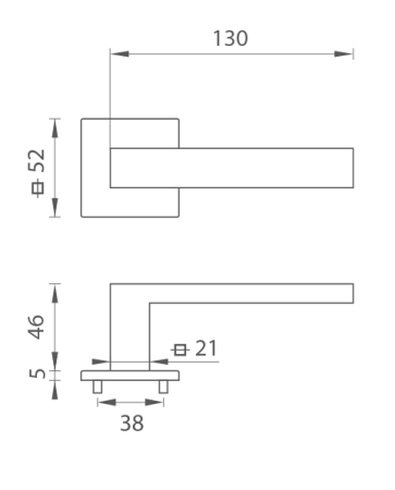 Dveřní kování MP TI - SQUARE - HR 2275Q 5S (BS - Černá matná)