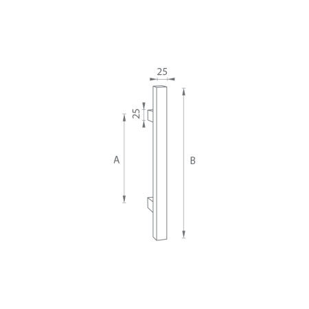 DVEŘNÍ MADLO MP kód K31 25x25 mm ST - ks (BS - Černá matná)