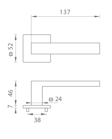 Dveřní kování MP TI - SQUARE - HR 4275Q 7S (BS - Černá matná)