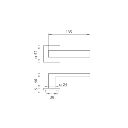 Dveřní kování MP TI - SQUARE - HR 4275Q 5S (T - Titan)