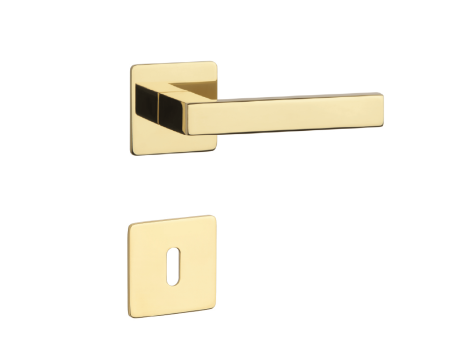 Dveřní kování MP SH - KVADRAT - HR 1760 3SM (OLV PVD - Mosaz leštěná lakovaná PVD)