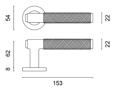 Dveřní kování MP SH - OVAL - R 1741 PRO 8 MM (CUM PVD - Měď matná PVD)