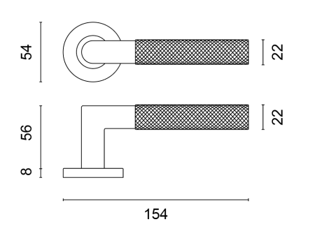 Dveřní kování MP SH - OVAL - R 1742 PRO 8 MM (BS - Černá matná)