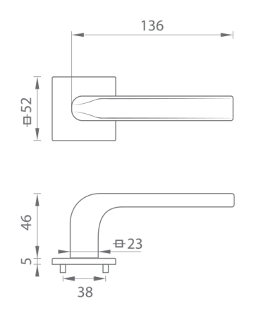 Dveřní kování MP TI - IDEAL - HR 4162Q 5S  (T - Titan)