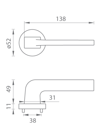 Dveřní kování SUPRA - R 3097 (BS - Černá matná)