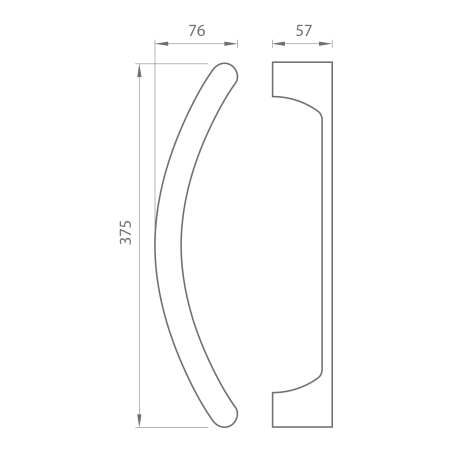 Dveřní madlo MP CB - MADLO ONE 350  (Černá matná (C03)