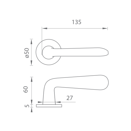 Dveřní kování MP VM - SNAPP - R (Šedá matná)