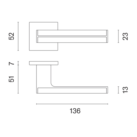 Dveřní kování MP AS - IMPERATA - HR 7S (BS - Černá matná / dřevo dub)