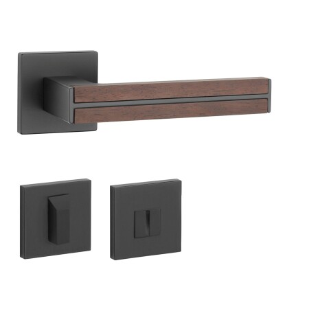 Dveřní kování MP AS - IMPERATA - HR 7S (BS - Černá matná / dřevo santal)