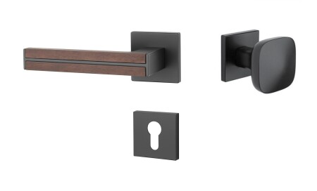 Dveřní kování MP AS - IMPERATA - HR 7S (BS - Černá matná / dřevo santal)