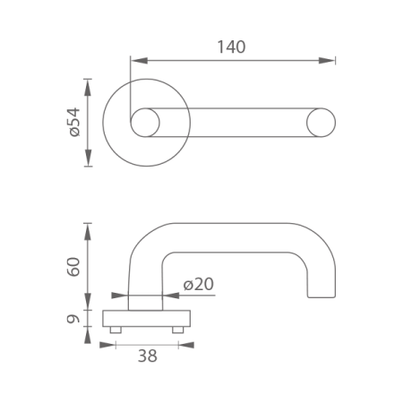 Dveřní kování MP COSLAN - R (BS - Černá matná)