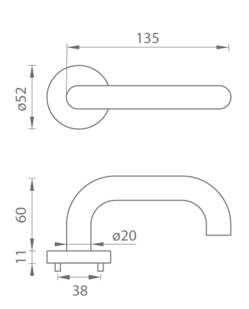 Dveřní kování MP TI COSLAN - R 2000 (WS - Bílá matná)