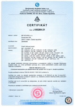 Dveřní kování MP Favorit - UOR (ČERNÁ MATNÁ)