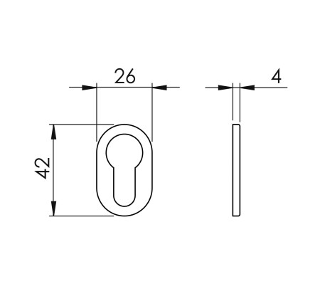 Dveřní rozeta MP VM - 4UOR (OLM - Zlatá matná)
