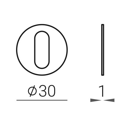 Dveřní rozeta MP VM - 1R (OCS - Chrom broušený)