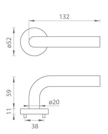 Dveřní kování MP TI - MONA - R 2001 (T - Titan)
