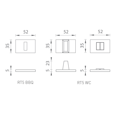 Dveřní rozeta MP TI - RT5  (OCS - Chrom broušený)