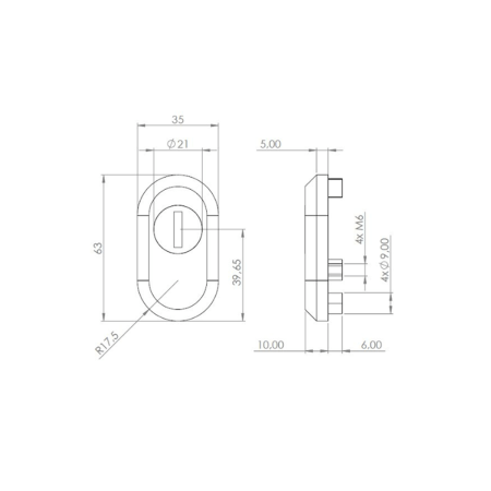 Překrytí k bezpečnostnímu kování MP MPK SECURO S01 PLUS - SO (BS - Černá matná)