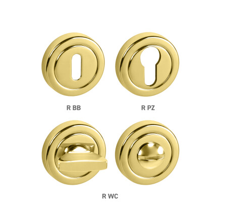 Dveřní rozeta MP TI - R dělená  (OLV - Mosaz leštěná lakovaná)