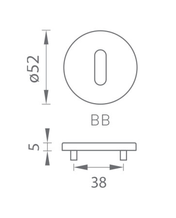 Dveřní rozeta MP TI - R 5S (BN - Broušená nerez)