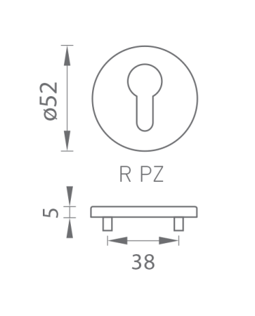 Dveřní rozeta MP TI - R 5S (BS PVD - Černá matná PVD)