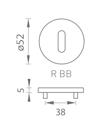 Dveřní rozeta MP TI - R 5S (CUM - Měď matná)