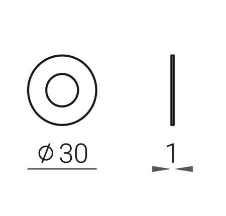 Dveřní rozeta MP VM R - POD KLIKU 30mm (WS - Bílá matná)