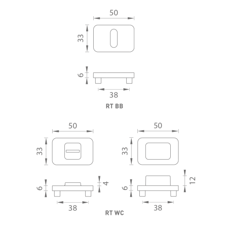 Dveřní rozeta MP MPK - PERFECTA - RT (OLS - Mosaz broušená)