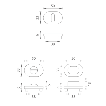 Dveřní rozeta MP MPK - IMPRESSA - OR (NP - Nikl perla)