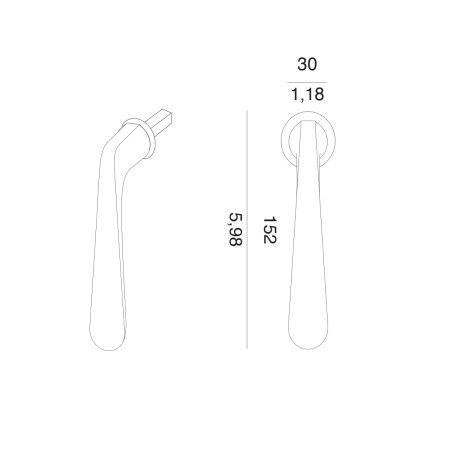 Klika na eurookno MP VM - DK - PEPE - R mini (OCS - Chrom broušený)