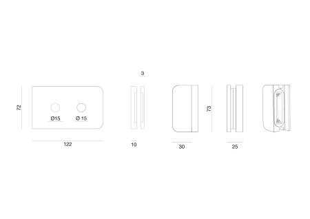 Zámek na skleněné dveře MP VM - TOTAL GLASS (BS - Černá matná)