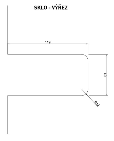 Zámek na skleněné dveře MP VM - TOTAL GLASS (BS - Černá matná)
