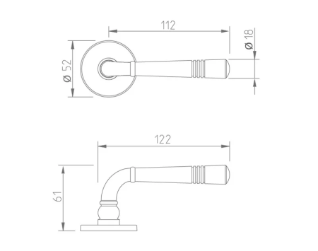 Dveřní kování MP TI - DIADEM - R 4009 5S (OLV - Mosaz leštěná lakovaná)