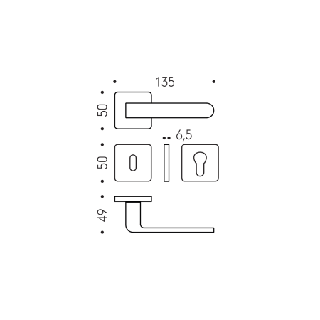Dveřní kování MP CB - FEDRA AC11 - HR (Měď matná PVD)
