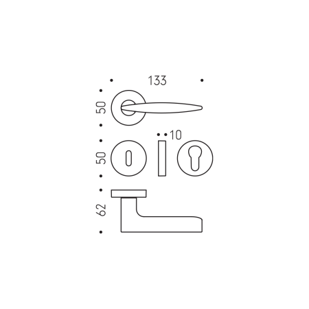 Dveřní kování MP CB - GAIA GR11 - R (Zlatá lesklá)