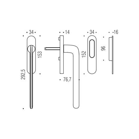 Klika na posuvné portály MP CB - HS PORTAL ID313 - klika/mušle (Zlatá matná)