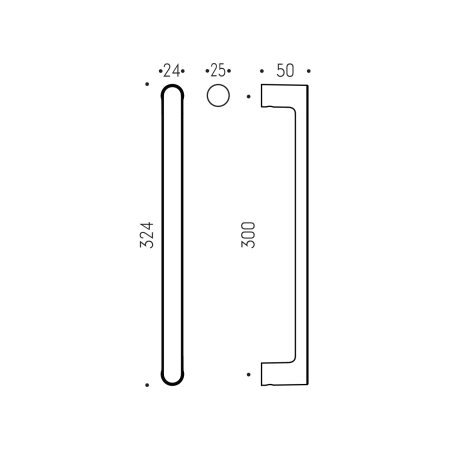 Dveřní madlo MP CB - MADLO LUND - 324/300 (Grafit matný)