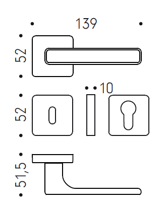 Dveřní kování MP MOOD DUEQ - HR (Fialová matná)