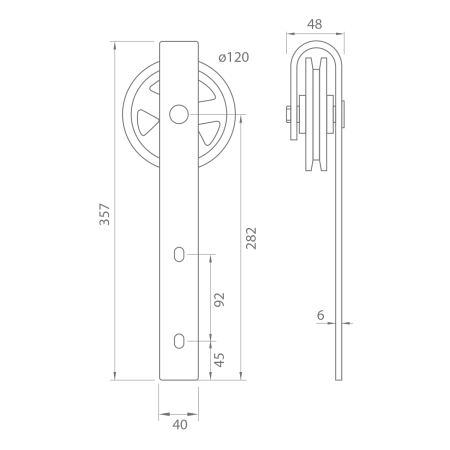 Posuvný systém MP VINTAGE 1 s kolejnicí 2m (BS - Černá matná)
