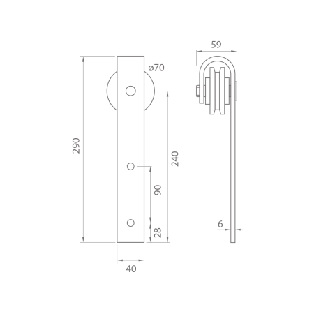 Posuvný systém MP VINTAGE 2 s kolejnicí 2m (BS - Černá matná)