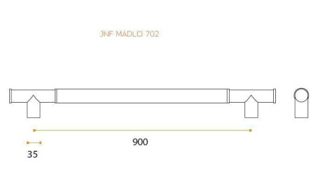 Dveřní madlo MP JNF - IN.07.702.C (BN/CL - Broušená nerez / béžová kůže)