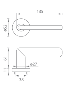 Dveřní kování MP Eliptica - R 3098 (T - Titan)