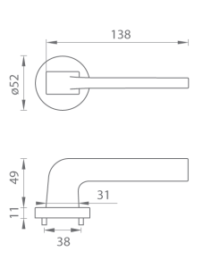 Dveřní kování MP Supra - R 3097 (OCS - Chrom broušený)